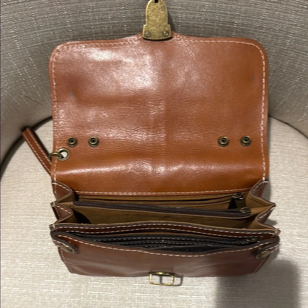 Patricia Nash Brown Leather Wristlet Clutch